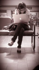 sitting correctly at a computer