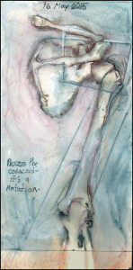 Blog:  http://sharonfrost.typepad.com/day_books 12 x 6 in.; watercolor, ink, whatever, on Stonehenge.